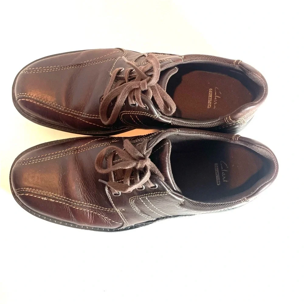 Clarks Sherwin Limit Brown Leather Oxford Timeless Casual Comfort Size 11 Medium
